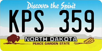 ND license plate KPS359