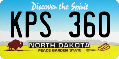 ND license plate KPS360