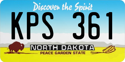 ND license plate KPS361