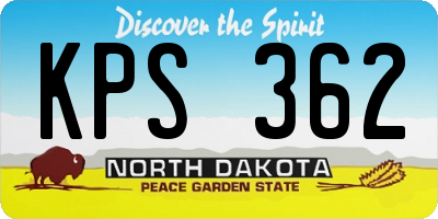 ND license plate KPS362