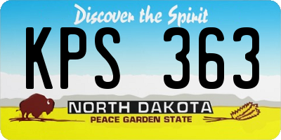 ND license plate KPS363