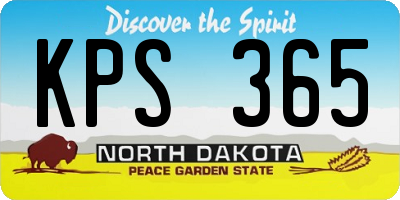 ND license plate KPS365