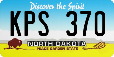 ND license plate KPS370