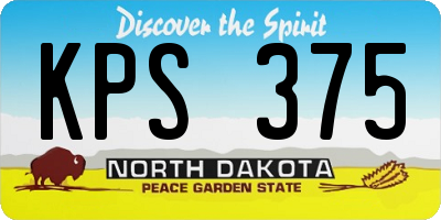 ND license plate KPS375