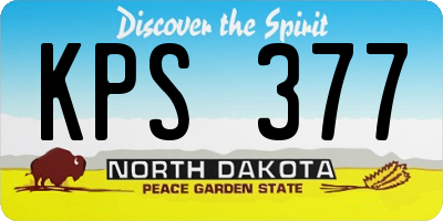 ND license plate KPS377