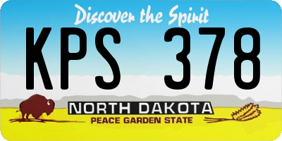 ND license plate KPS378