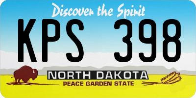 ND license plate KPS398