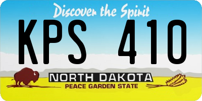 ND license plate KPS410