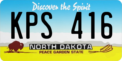 ND license plate KPS416