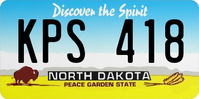 ND license plate KPS418