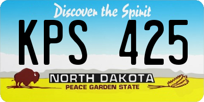 ND license plate KPS425