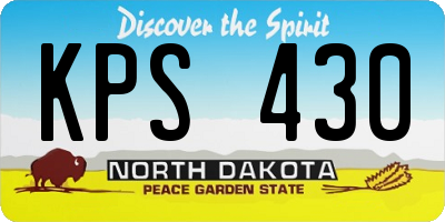 ND license plate KPS430