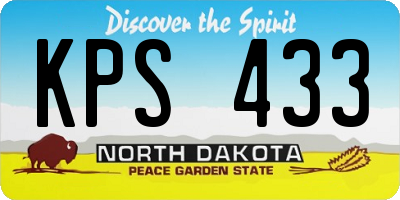 ND license plate KPS433