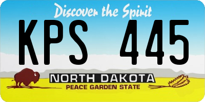 ND license plate KPS445