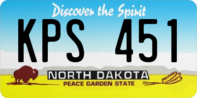 ND license plate KPS451