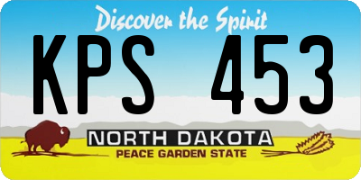 ND license plate KPS453