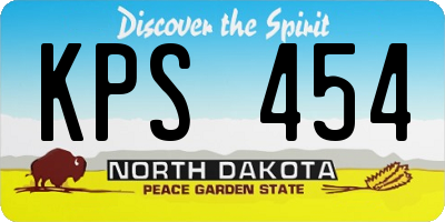 ND license plate KPS454