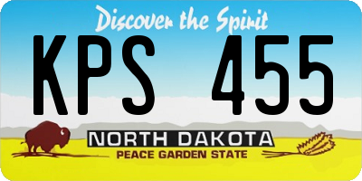 ND license plate KPS455