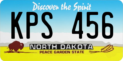 ND license plate KPS456