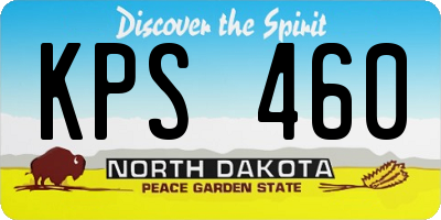 ND license plate KPS460