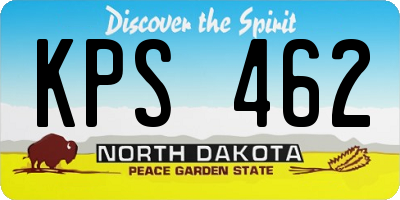 ND license plate KPS462