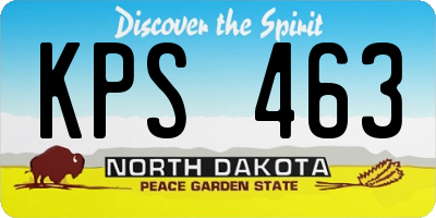 ND license plate KPS463