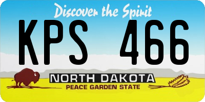 ND license plate KPS466