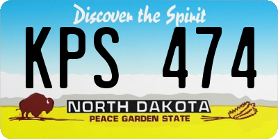 ND license plate KPS474