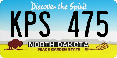 ND license plate KPS475