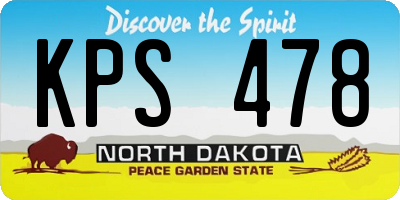 ND license plate KPS478