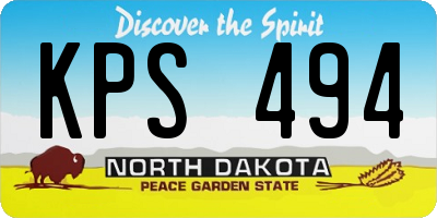 ND license plate KPS494