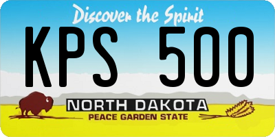 ND license plate KPS500