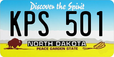 ND license plate KPS501