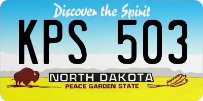 ND license plate KPS503