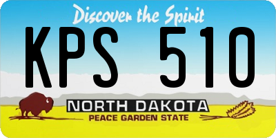 ND license plate KPS510