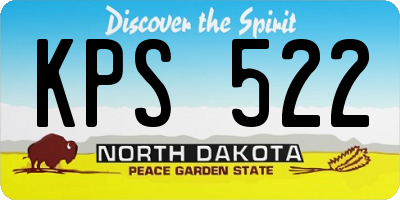 ND license plate KPS522