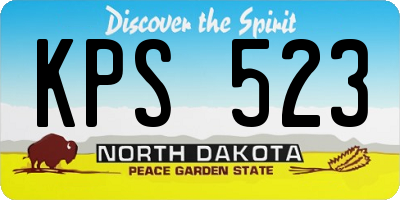 ND license plate KPS523