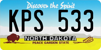 ND license plate KPS533