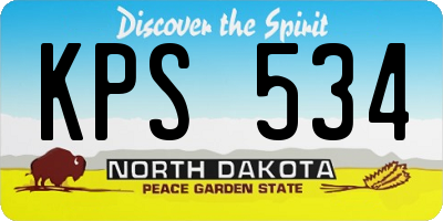 ND license plate KPS534