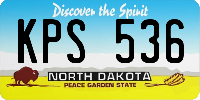 ND license plate KPS536