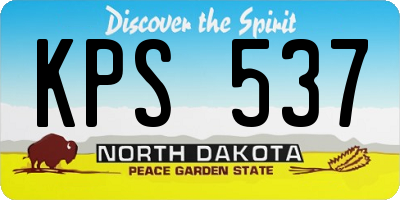 ND license plate KPS537