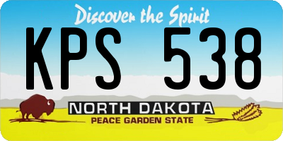 ND license plate KPS538