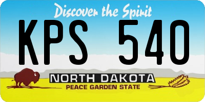 ND license plate KPS540