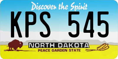 ND license plate KPS545