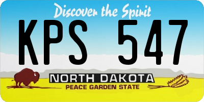 ND license plate KPS547