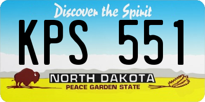 ND license plate KPS551