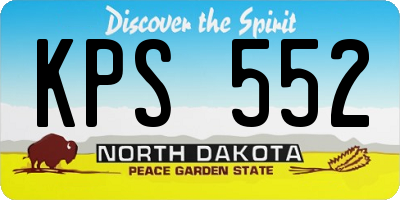 ND license plate KPS552