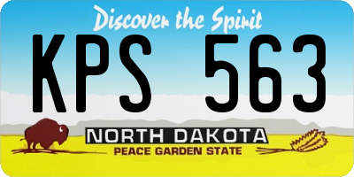 ND license plate KPS563