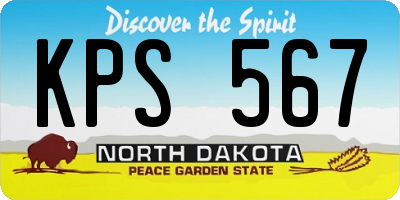 ND license plate KPS567