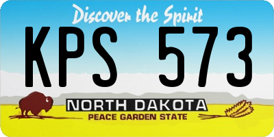 ND license plate KPS573